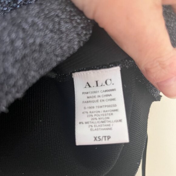 ALC Crop Tank Top Metallic Silver Sz XS - Picture 6 of 6